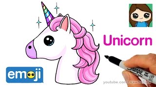 How to Draw a Unicorn Emoji Easy - YouTube