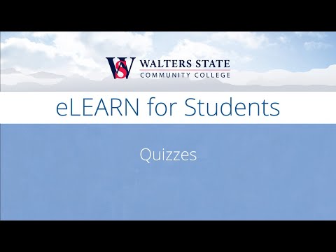 eLEARN for Students - Quizzes