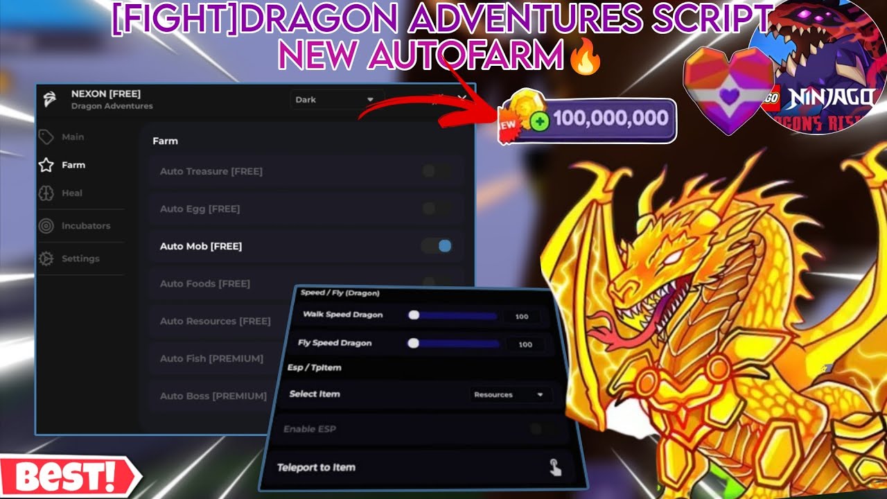 [Fight!]🐉Dragon Adventures⭐ New Free Script | Autofarm Treasures ...