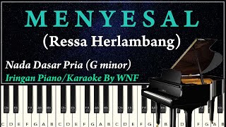 Ressa Herlambang - Menyesal Piano Karaoke Version + CHORD