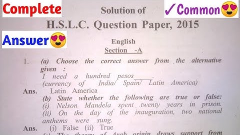 English HSLC previous year question paper solution #SEBA #Class10thenglish