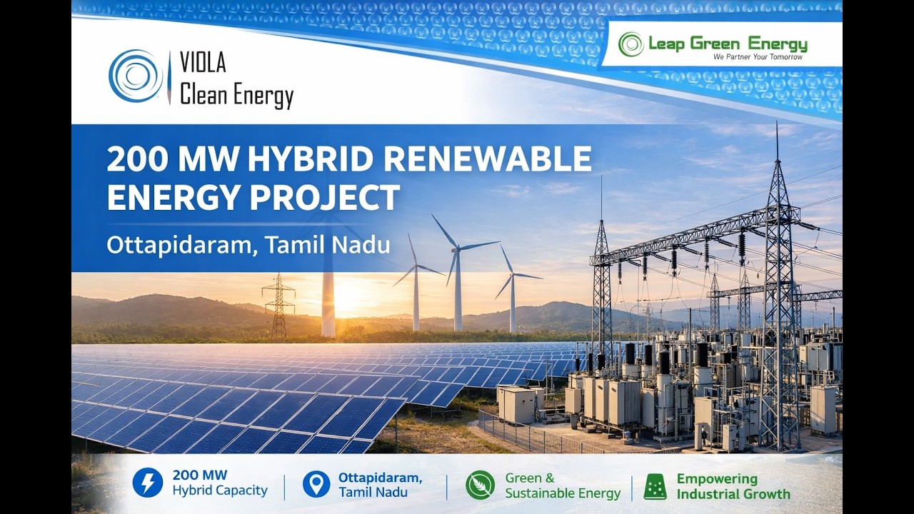 200 MW Hybrid Renewable Energy Project at Ottapidaram, developed by Viola Clean Energy Pvt Ltd