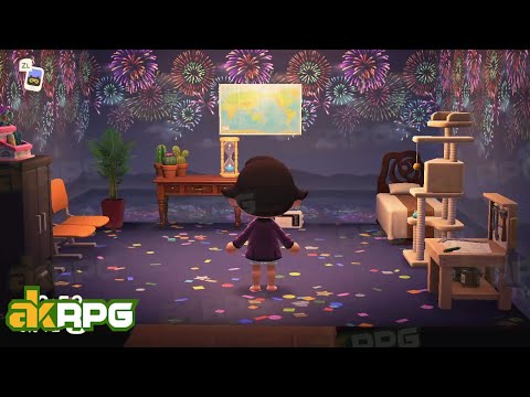 ACNH Living Room With Firework Show Party - Best Designs In Animal Crossing New Horizons  