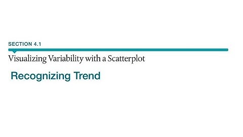 Section 4.1 Visualizing Variability with a Scatterplot -  Introduction and Recognizing Trend