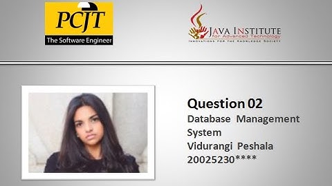 Database Management System | Question 02 | Java Institute
