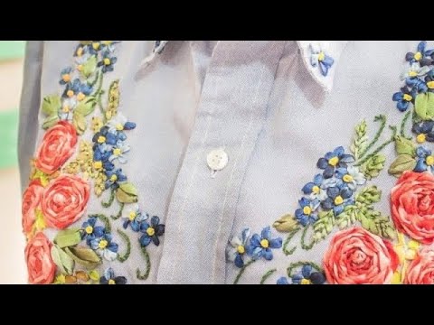 Novio dilema Disponible Blusa o camisa: bordada a mano ..con CINTAS o LISTÓN *Hand embroidery  ribbons/embroidered blouse - YouTube