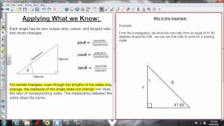 7.1/7.2 Discovering the Trig Ratios