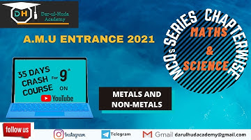 Metals & Non-Metals|AMU Entrance |Class 8 Science