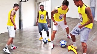 Neymar jr teaching Nutmeg Skills !!