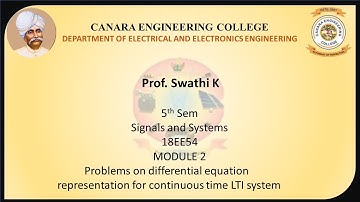 VTU SS 18EE54 M2 L7 Problems on properties of  LTI systems