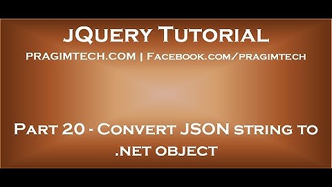 Convert JSON string to  net object