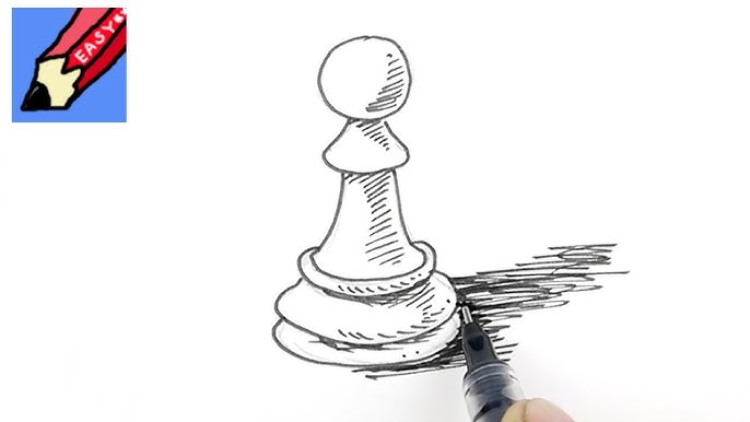 How to draw chess king easy, chess king Drawing