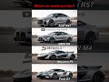 🔥 BMW M4 vs Ford GT vs McLaren F1 vs Audi RS7 | Which Would You Choose? 🔥 #bmw #audi #ford