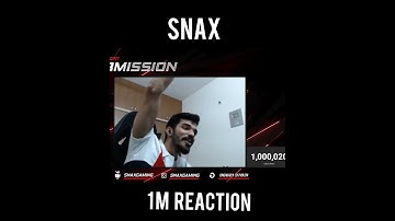 Snax reaction in 1m #snaxgaming #bgmi #dpgod #dp28