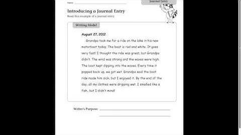 Journal Entry #1 (2nd grade)