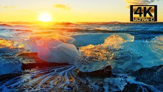 ICELAND Ocean Sounds and Footage | Relaxing | 4K