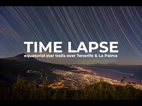 Time lapse: Celestial equator star trails over Tenerife and La Palma