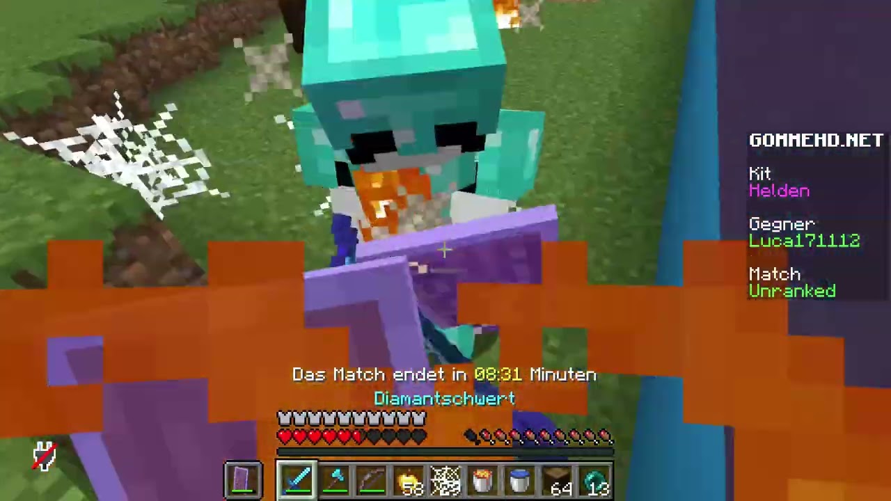 Ich spiele mein 2 und letztes mal warscheinlich pvp in minecraft.