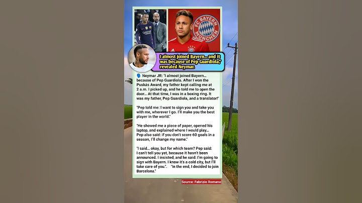 Neymar: I almost joined Bayern and it was because of Pep Guardiola #football #neymar #barcelona