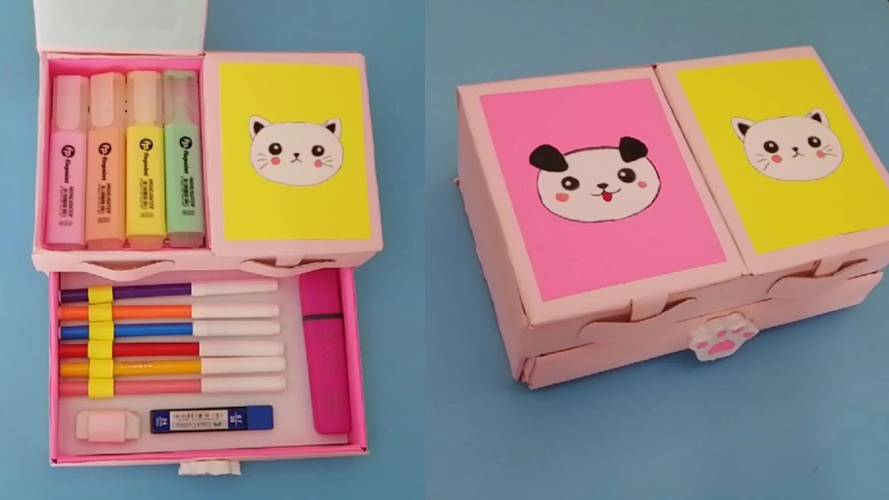 Kalem Kutusu Yapımı / 3 Bölmeli Kalem Kutusu Yapımı YouTube