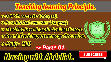 Teaching learning Principle past mcqs in urdu hindi| Bsn 5th & post RN 2nd semester| TLP past mcqs|