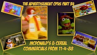 Mcdonalds And Cereal Commercials 11-4-88 Adver Opus 34