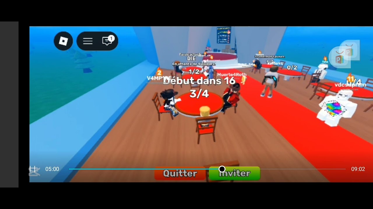 Je joue à last letter sur Roblox 