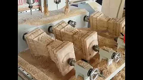 CC-K1530K4 4 head 4 rotary 3D 4 axis cnc woodworking router machine