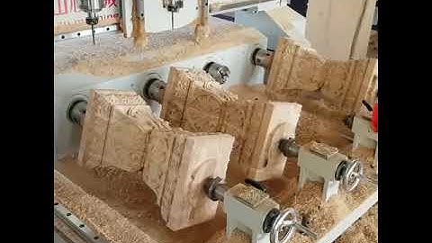 CC-K1530K4 4 head 4 rotary 3D 4 axis cnc woodworking router machine