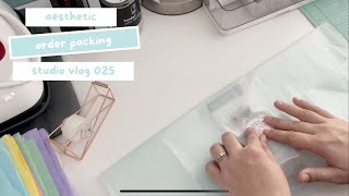 Aesthetic Order Packing, Making Stickers and Mouse Pads! Studio Vlog 025