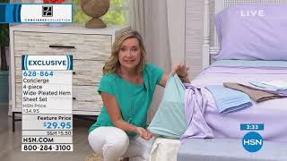 Concierge Collection  4piece WidePleated Hem Sheet Set