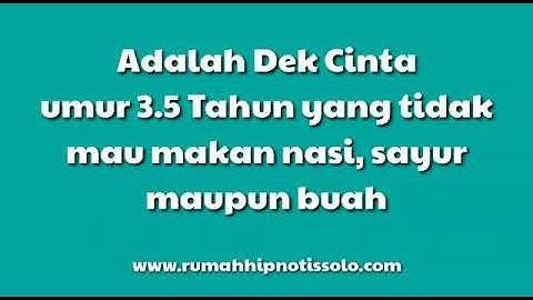 Hipnoterapi Anak Susah Makan