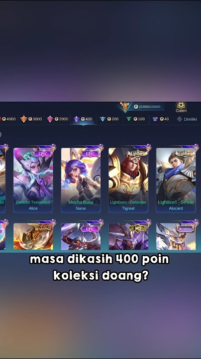 poin koleksi skin legend & lighborn diubah!