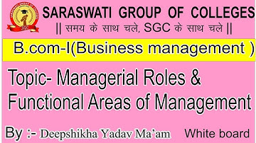 B.Com - I || Business Management || Managerial Roles & Functional Areas of Management || Slide-03