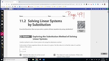 11.2 Solving Systems with Substitution (Part 1)