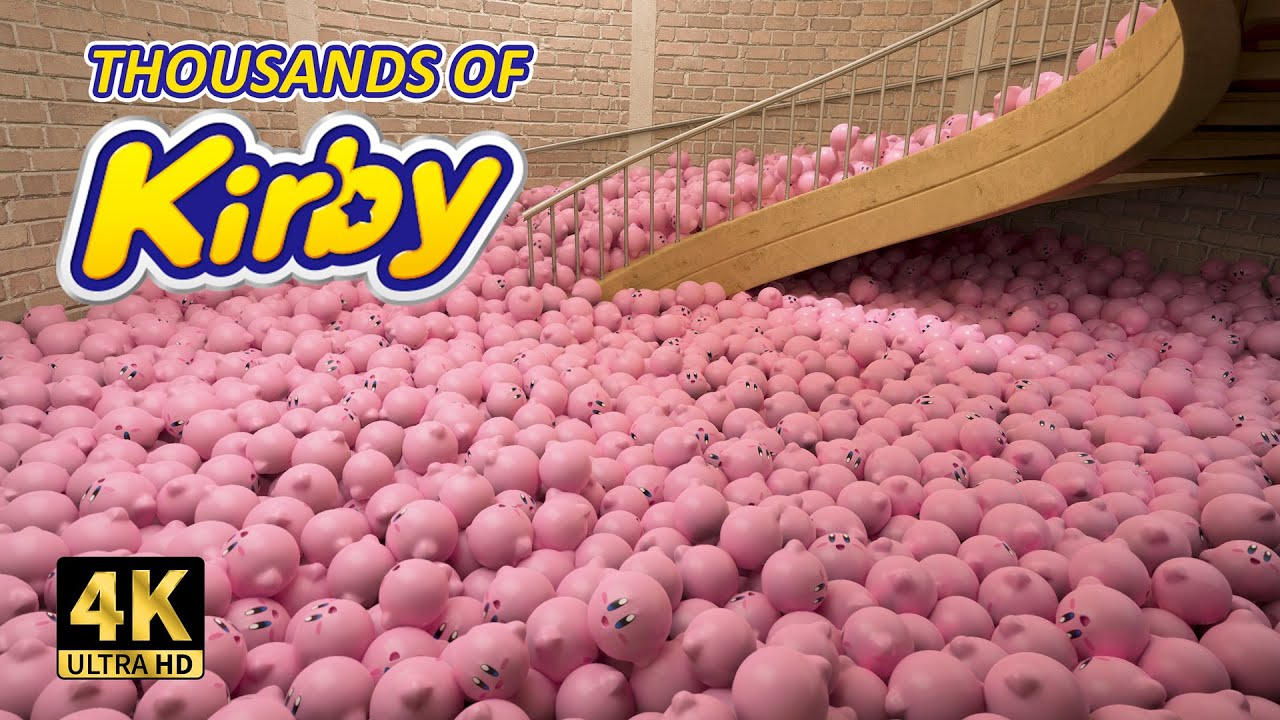 Ball simulation on spiral stair | Kirby edition
