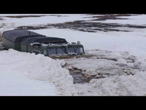 по бездорожью севера РОCСИИ на вездеходе ВИТЯЗЬ легендарный советский вездеход