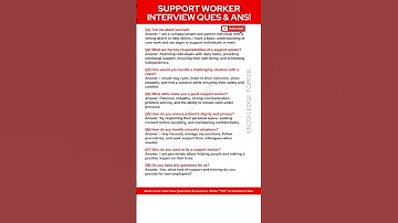 Support Worker Interview Questions and Answers | Support Worker Job Interview