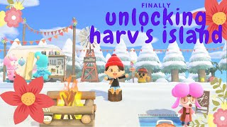 unlocking harvs island and cataloging #acnh