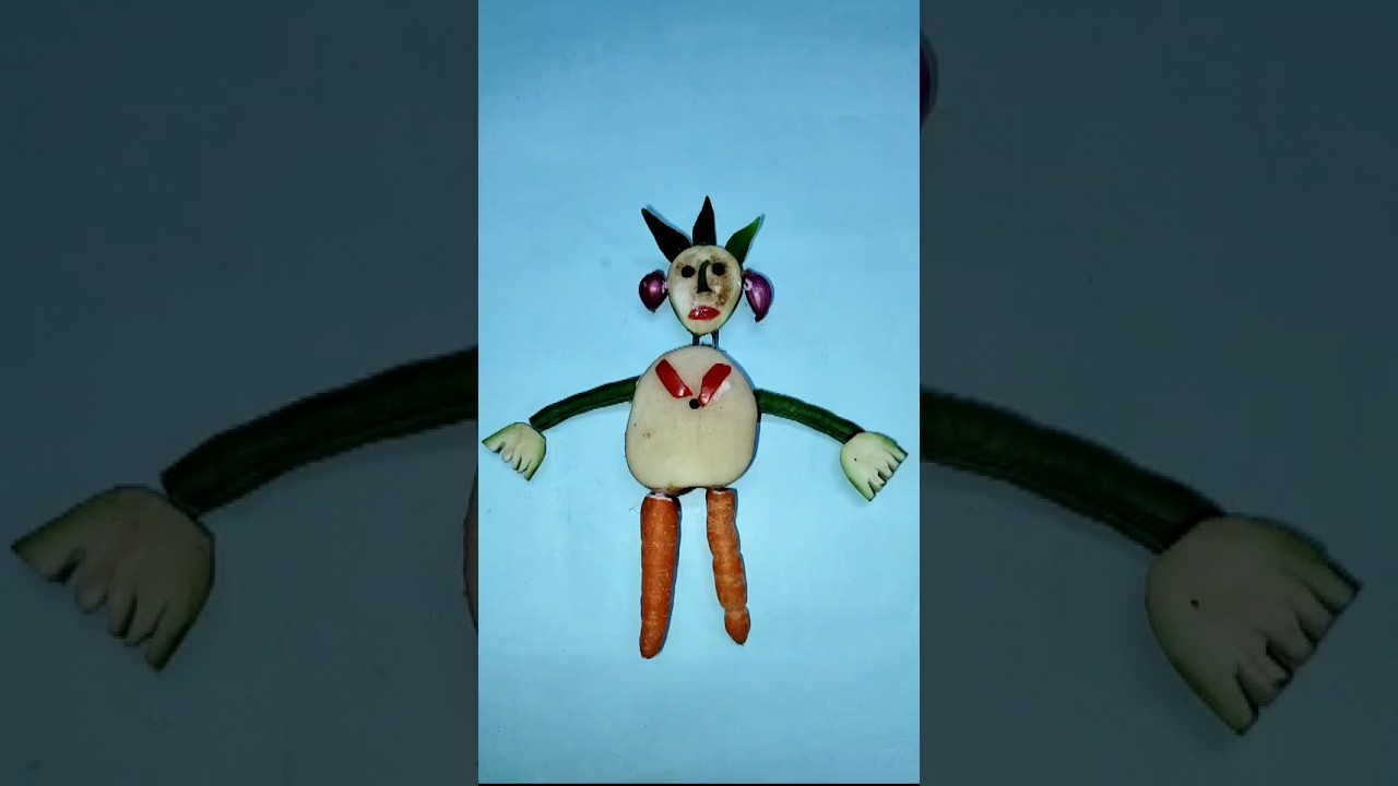 cute toy using vegetables/vegetables man making for school activities 