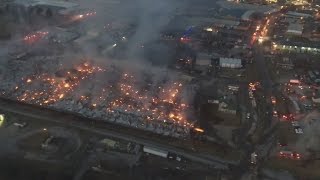 Massive fire has broken out at the Blue Grass Stockyards