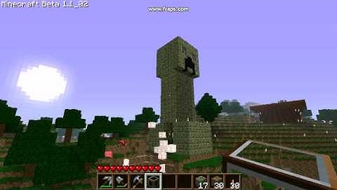 Exploding a giant creeper in minecraft