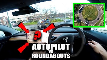FSD / AUTOPILOT  VS ROUNDABOUTS !!!   -   (Tesla Model 3 & Model X Tested on UK roads!) FPV