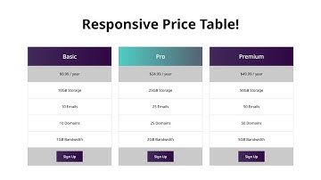 How to Create HTML CSS Price Table & Responsive | HTML CSS Price Table Responsive @raselcoder