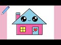 House Drawing / How to Draw a Simple House Step By Step Very Easy / House Scenery Drawing
