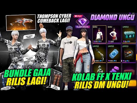 RILIS LAGI!! 😱 EVENT DIAMOND UNGU FF + BUNDLE GAJAH & THOMPSON CYBER COMEBACK! - Free Fire