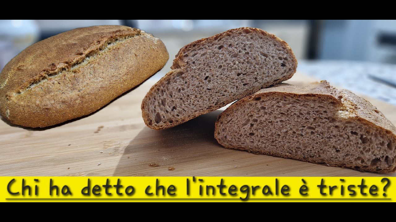 PANE 100% INTEGRALE fatto in casa veloce e semplice soffice con crosta croccante!