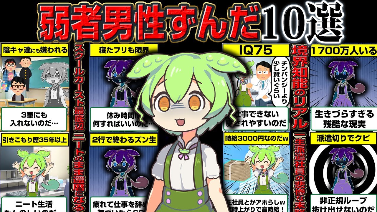 【総集編】誰も救ってくれない存在…弱者男性なずんだもん10連発【作業用】【睡眠用】