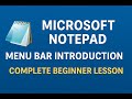 Microsoft Notepad Menu Bar Introduction in Kannada | Complete Beginner Lesson