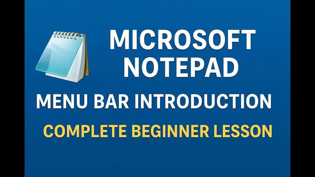Microsoft Notepad Menu Bar Introduction in Kannada | Complete Beginner ...